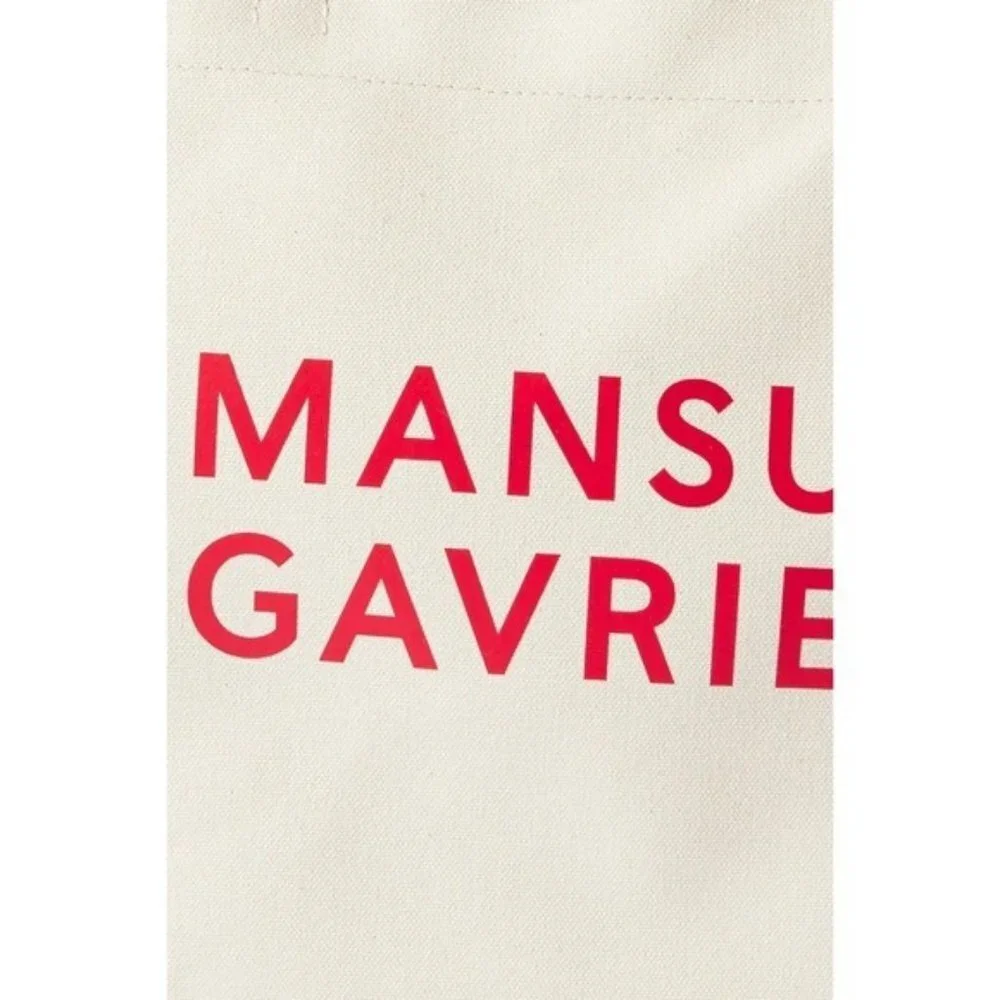 Mansur Gavriel $495 Logo Signature Shopper Printed Cotton Canvas Tote Bag NWT